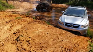 Subaru Crosstrek hitting the front bumper