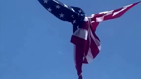 American Flag Turn into the Shape of an Angel