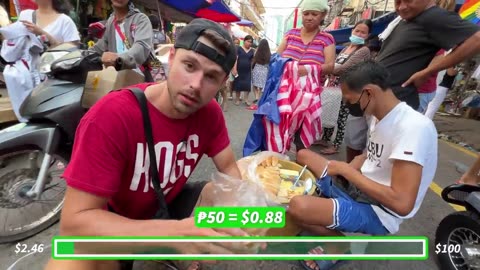 $100 Filipino Street Food Challenge _ Is the Philippines that expensive_