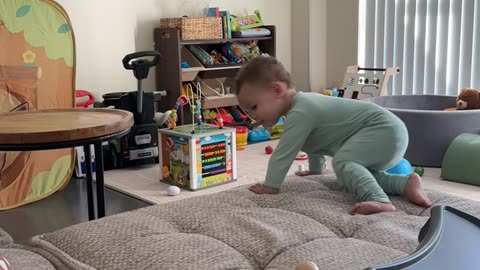 Toddler Tumbles Off Couch