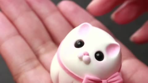 How to make cute cat fondant from clay and paint colours