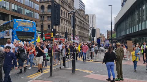 Massive Protests Against Vaccine Passports, Lockdowns in Manchester, UK 7-24-21