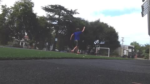 Awesome football trick shot