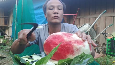 Eating Show: Eat giant watermelon