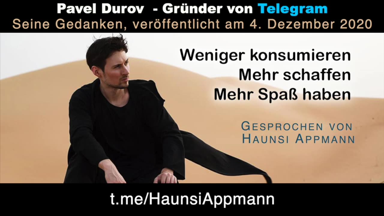 ⁣Eine Botschaft vom Telegram Gründer Pavel Durov !