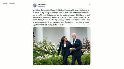 Biden Endorses Kamala Harris After Ending His 2024 Presidential Bid