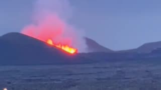 Volcano erupts near Grindavik, Iceland. Nearby area being evacuated