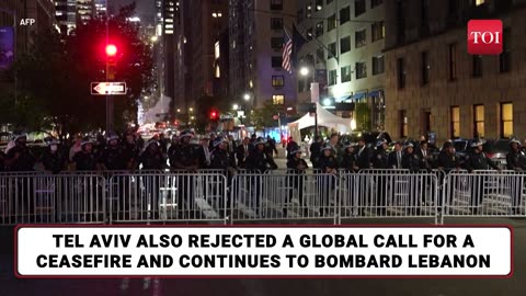 High Drama As Pro-Palestine Protesters Storm Netanyahu's Hotel In New York - NYPD In Action