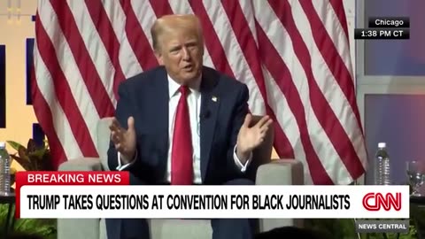 Trump goes on rant questioning Harris' race at Black journalists convention