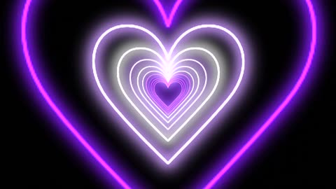 1016. Heart Tunnel Background💜Purple Neon Heart Heart Heart