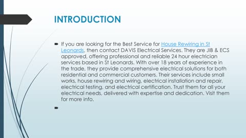 Get The Best House Rewiring in St Leonards.