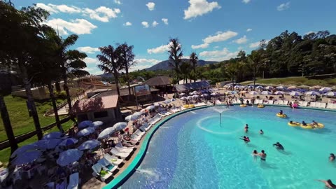 Water Park at Águas de lindoia, sp - Brazil 4k ( UltraHD )