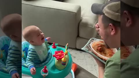 Baby and sweet father / funny babies video