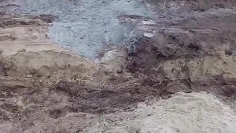 Tank of the Armed Forces of Ukraine after being blown up by an anti-tank mine.