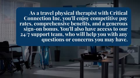 Find The Best Travel Physical Therapist Jobs with Critical Connection Inc