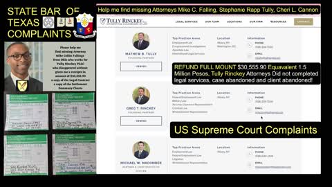 Tully Rinckey PLLC Refund Full Amount $30, 555.90 Breach Of Contract Legal Malpractice Matthew B. Tully ESQ Greg T. Rinckey Esq Michael W. Macomber Esq Mike C. Fallings Esq Cheri L. Cannon Esq Stephanie Rapp Tully Esq #OneNewsPage #ManilaBulletin #SMNINew