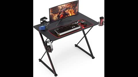 Review: DESIGNA 47'' Gaming Desk, X-Shape Computer Desk with Free Mouse pad, Cup Holder& Headph...