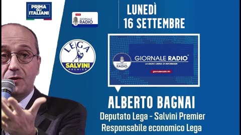 🔴 Intervista radiofonica all'On. Alberto Bagnai su Giornale Radio a "L'attimo fuggente" (16.09.2024)