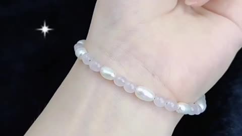 GN-20240904-10 Rose Quartz PearlJewelry Making handmade Bracelet Holiday Gift Simple Pearl Bracelet