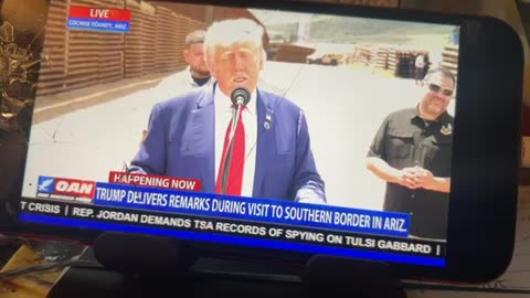 Trump delivers remarks during visit to southern border in Arizona