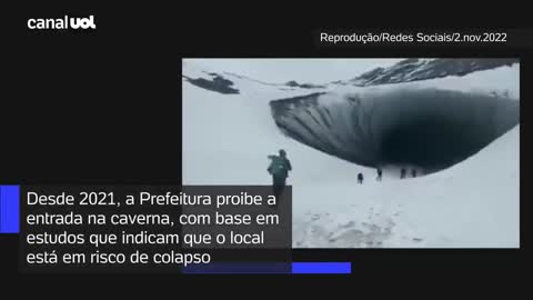 Ushuaia: Brasileiro morre após ser atingido por placa de gelo em caverna na Argentina