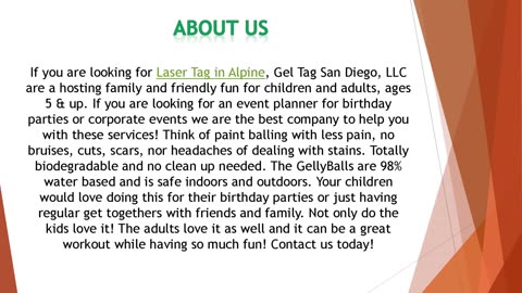 If you are looking for Laser Tag in Alpine