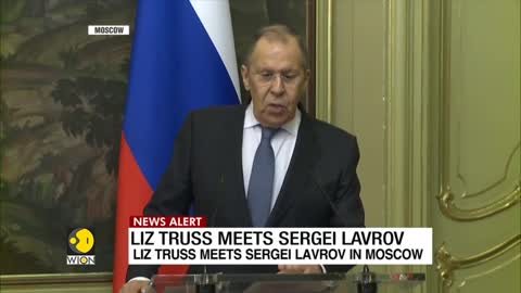 Russian Foreign Minister Sergei Lavrov meets with British Foreign Secretary Liz Truss in Moscow