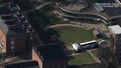 Aerials of University of Virginia campus after shooting killed three