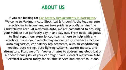 If you are looking for Car Battery Replacements in Barrington