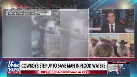 Amazing Video Of Man Rescued From Rising Flood Waters During Hurricane Ian By Collier County Cowboys