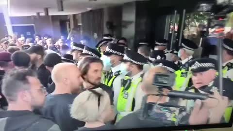 Protests Outside BBC Centre in London