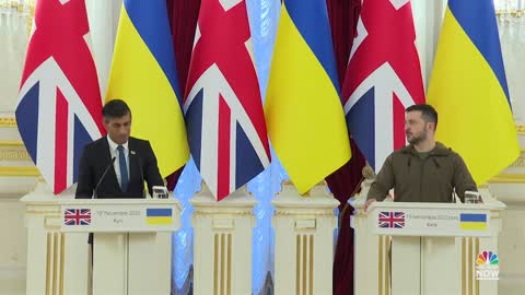 British Prime Minister Rishi Sunak Makes Surprise Visit To Kyiv