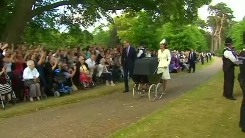 UK's Princess Charlotte arrives for christening