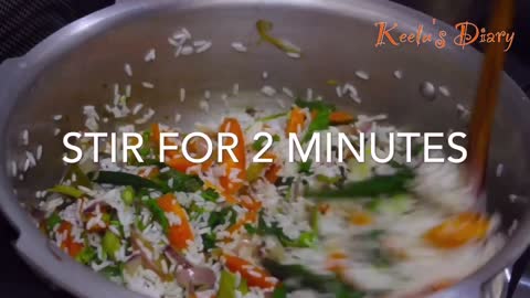 VEGETABLE PULAVPILAF - INDIAN RICE RECIPE PRESSURE COOKER METHOD