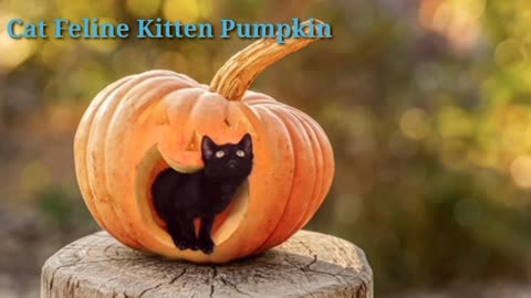 Cat Feline Kitten Pumpkin