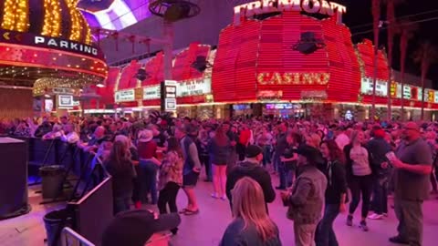 Las Vegas Fremont Street Live MUSIC Dancing and Fun PART 3