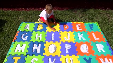 ABC song and learn and learn English alphabet for children .