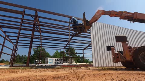 Metal Building Series Episode 21; Putting Up the First Sidewall