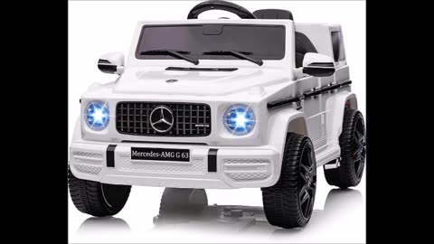 Kids 12V Ride on Car, Hetoy Licensed Mercedes Benz G63 Kids Car w/Remote Control, Wheels Suspension, Safety Lock, Soft Start, LED Light, Bluetooth, Music Battery Powered Electric Car for Kids. Officially Licensed Mercedes-Benz G63.Featuring the iconic gri