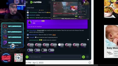 Rumble vs. Youtube - Rumble CEO Makes It Rain In Live Stream Raids