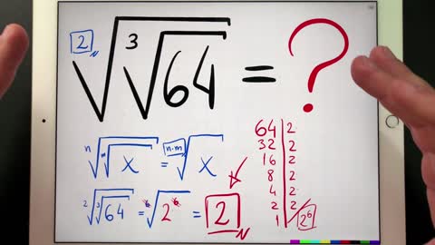 💡 √∛64 RAIZ QUADRADA DE RAIZ CÚBICA 😱 Como Extrair a Raiz da Raiz 🤔 Procopio Desbuga!