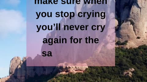 Stop crying