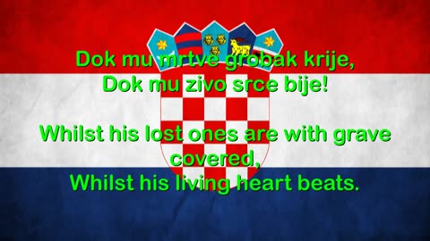 Croatia National Anthem English lyrics