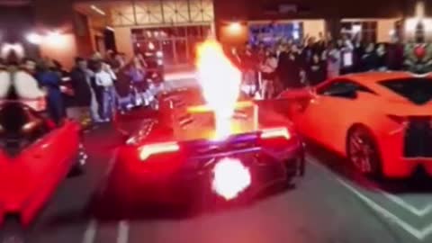 Fire-breathing modified car