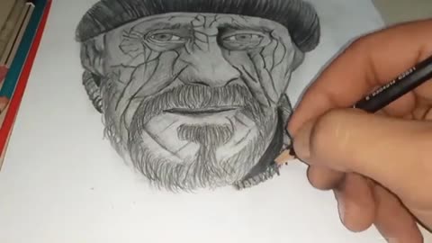 رسم شخص عجوز بطريقه كلاسيك