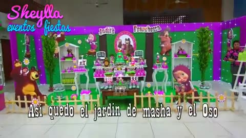 Decoración Masha y el oso 🐻 decoración temática de fiesta de niñas 🎀 Masha and the Bear Decorating