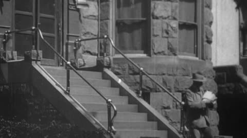 Post Man Delivering Mail, United States Post Office (1903 Original Black & White Film)