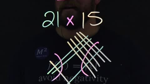 Multiply Two Numbers using Lines | 21x15 | Minute Math Tricks - Part 121 #shorts