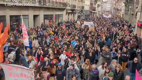 French citizens protest in Strasbourg against Macron