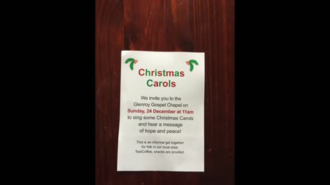 Glenroy Gospel Chapel Carols